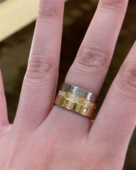 stacked cartier love rings|cartier love ring stacked.